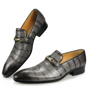 Men’s Office and Wedding Shoes Genuine Leather Slip On Loafers with Breathable Design