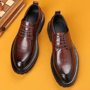 Men’s Official 38-44 Pointed Toe Two-layer Cowhide EVA Midsole Rubber Outsole Black Luxury Office Men’s Business Loafers