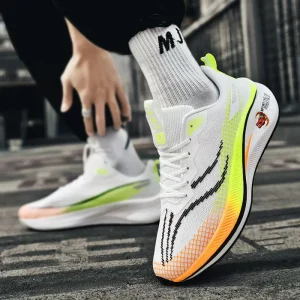 Men’s Outdoor Lace-Up Fashion Sneakers Slip Resistant Breathable Casual Light Sports Running Shoes Comfortable Canvas Mesh All