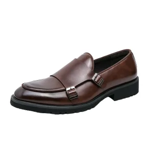 Men’s Oxford Business Dress Shoes Round Toe Slip-On Breathable PU Upper Summer Autumn Large Size