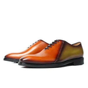 Men’s Oxford Shoes Handmade Luxury Patina Leather Dress Shoes Classic Italian Design Formal Shoes for Men