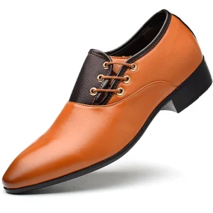 Men’s PU Leather Oxford Shoes Business Formal Closed Toe Height Increasing Casual Shoes Sizes 47 48