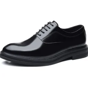 Men’s PULeather Oxford Lace-Up Casual Business Formal Shoes Wear-Resistant Breathable Anti-Slip Wedding Shoes