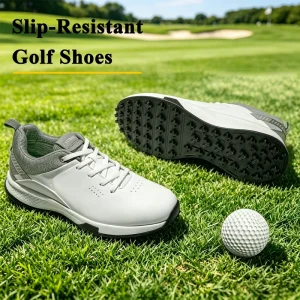 Men’s Performance Golf Shoes Spike Less Golf Trainers with Enhanced Traction Outsole Athletic Shoes for Course and Driving Range
