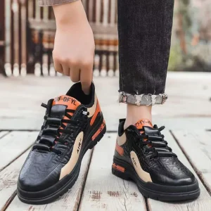 Men’s Platform Sports Casual Walking Sneakers Teenage Trend Fashion Lace Up Closure Height Increasing for Spring