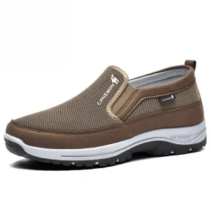 Men’s Plus Size Breathable Leisure Sneakers Comfortable One-Pedal Slip-On Walking Shoes Non-Slip