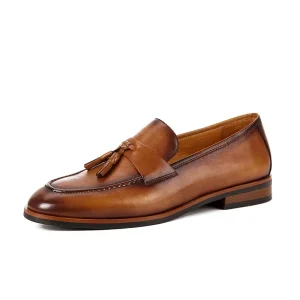 Men’s Plus Size Genuine Leather Loafers Breathable Round Toe Shoes for Winter Autumn Spring Summer