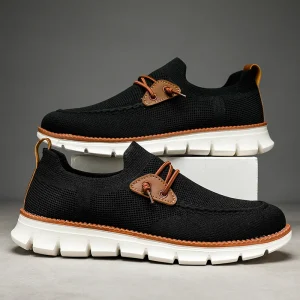 Men’s Popular Breathable Woven Fabric Walking Shoes With Adjustable Draw String Casual Outdoor Lightweight Business