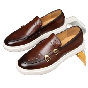 Men’s Retro Walking Style PU Dress Shoes Italian Designs Casual Oxford Shoes Breathable Light Summer Comfortable Insole