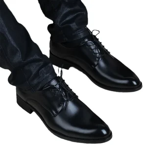 Men’s Round Toe Lace up Wedding & Business Formal Leather Shoes Lightweight Breathable Party Spring Casual Shoes