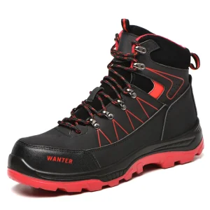 Men’s S3 Waterproof Anti Slip Work Boots Leather Steel Toe Industrial Safety Shoes Puncture Proof