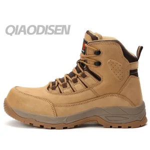 Men’s Safety Boots Fiberglass Toe Safety Work Boots Anti Impact Puncture Proof Anti Slip Rubber Safety Shoes