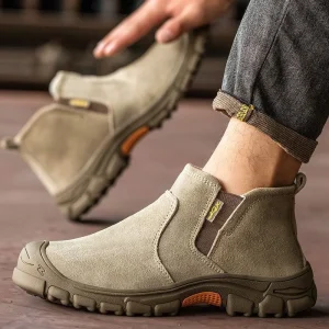 Men’s Safety Shoes Insulation Steel Toe Soft Midsole Anti-Puncture Features for Welding