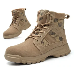 Men’s Safety Shoes with Anti Smashing and Anti Piercing Steel Toe Lightweight Wear Resistant Breathable Work Shoes
