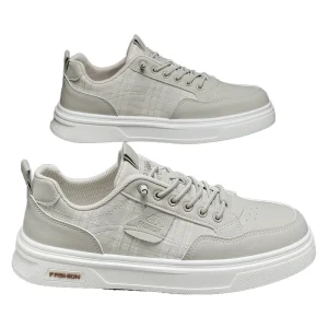 Men’s Shoes Autumn New Korean Style Versatile Youth Thick Soled White Lace-up Running Shoes Casual Height Increasing