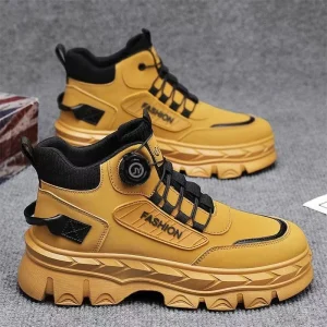 Mens Shoes Boots British Style Retro Outdoor Mountaineering Wear-resistant Motorcycle Work Thick Soled Breathable Boots