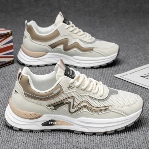 Mens Shoes Breathable Hollow Mesh Casual Soft Sole Non Slip Lightweight Comfortable and Durable Platform Sports Running Shoes