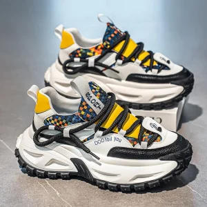 Men’s Shoes Lightweight Thick-Soled Sneakers Retro Height-Increasing Dad Shoes