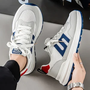 Men’s Shoes Mesh Breathable Versatile Casual Sports Shoes Running Heighten Thick Sole Student Clunky Sneakers