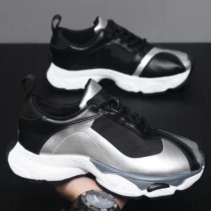 Men’s Shoes Retro Running Sneakers Platform Height Increasing Breathable Mesh Lightweight Comfortable All Match Casual Shoes