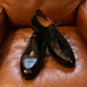 Men’s Shoes Small Round Head Derby Formal Business Goodyear Handwork Head Layer Cowhide Sole Simple Sweat absorbing Breathable