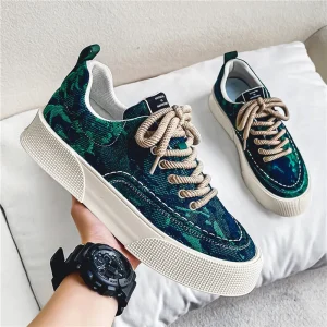 Men’s Shoes Spring Thick Sole Printing Increase Casual Board Shoes