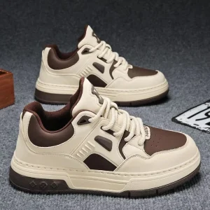 Men’s Shoes Stylish and Versatile Black White Patterned Sneakers for Casual Sporty Wear