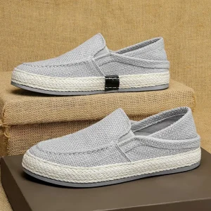 Men’s Shoes Summer Casual Linen Shoes Men’s Lazy Trendy Shoes Zapatos