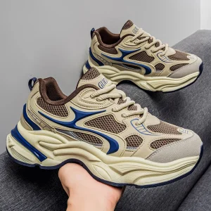Men’s Shoes Summer Mesh Breathable Casual Sports Shoes Student Thick Sole Height Increasing Trendy Shoes