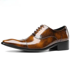 Men’s Shoes for Autumn and Winter Business Formal Leather Shoes High heeled Long Version Trendy Three Joint Leather Shoes