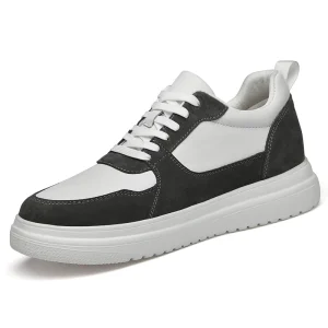 Men’s Skateboarding Shoes Sneakers Skate Shoes Height Increasing Thick Sole Platform Leather Low top Lace up Flats Casual