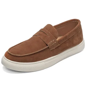 Men’s Slip-On Casual Loafers Preppy-Style Fashionable British-Style Boat Shoes PU Sneakers Breathable Non-Slip Faux
