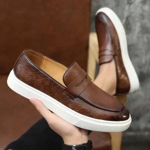 Men’s Slip on Dress Shoes Penny Loafers Fashion Casual Dress Shoes Comfort Footwear for Daily & Party