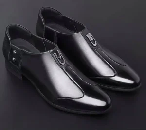 Mens Soft Leather Soft Sole Waterproof Slip resistant Business Casual Mens Shoes Pointed Toe Set Foot Leather Shoes for Men
