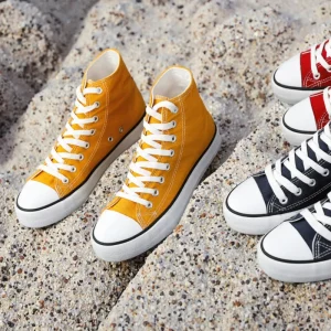 Men’s Sports Canvas Sneakers Fashionable Trendy High Top Classic Style Light Weight Mesh Insole Canvas Shoes With Custom LOGO