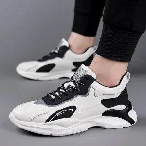 Men’s Sports Shoes Genu Leather New Style Youth Sneakers Breathable Running Shoes Designer Trend Canvas Upper for Winter