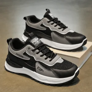 Men’s Sports Shoes Summer Men’s New Breathable Mesh Shoes Men’s Thick Soled Sports Shoes Cushioned Running Shoes