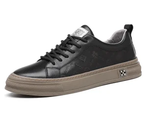 Men’s Sporty Genuine Leather High Style Shoes Casual with Mesh Lining for All Seasons Spring Summer Autumn Winter