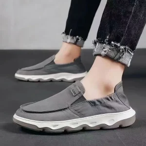 Men’s Spring Autumn Casual Canvas Shoes Soft Sole Non-Slip Breathable One-Pedal Design New