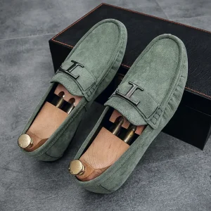 Men’s Spring Casual Loafers Round Toe Breathable Non Slip Rubber Out Sole Faux Leather Driving Shoes Model