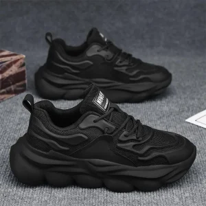 Men’s Spring Casual Running Sneakers Breathable Lightweight Trendy Height Increasing Thick Sole