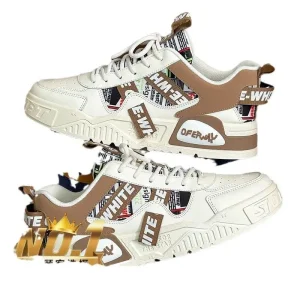 Men’s Spring Summer Casual Breathable Sneakers Skateboarding Shoes with Thick Bottom Lace up Mesh Joker Niche Style