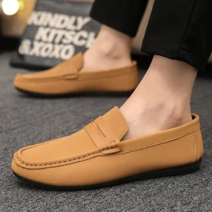 Men’s Spring and Summer Leisure Casual Shoes Trendy Slip-On Loafers Espadrilles with Lighted Mesh Lining Comfortable Flexible