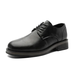 Men’s Square Toe Derby Shoes British Style Casual Business Daily Commute Formal Dress Shoes
