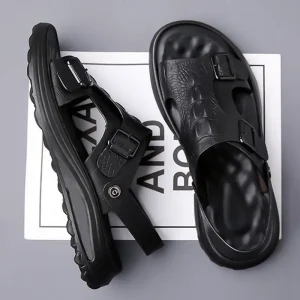 Men’s Summer Beach Sandals Thick-Soled Waterproof Breathable Anti-Slip Slippers Flip-Flops for Men Slippers