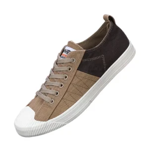 Men’s Summer Breathable Casual Walking Sport Shoes Lace-Up Canvas Sneakers with Rubber Sole