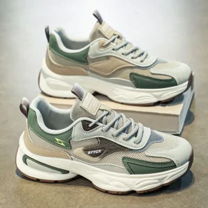 Men’s Summer Shoes Breathable Easy Matching Tasteless Wear Resistant Mesh Sports Casual Platform Trendy Sneakers