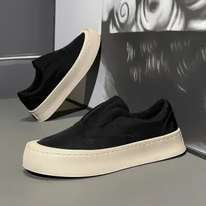 Men’s Summer Slip-On Low-Top Canvas Casual Shoes Fashion Trend Custom Logo Back PVC Outsole