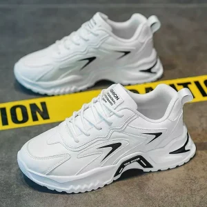 Men’s Summer Sports Running Shoes Breathable Mesh Casual Small White Shoes with Height Increasing and Soft Features