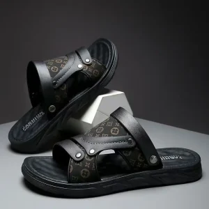 Men’s Summer Sporty Thick Soft Soled Waterproof Non Slip Wear Resistant Deodorant Outdoor Beach Sandals Slippers Buckle Strap